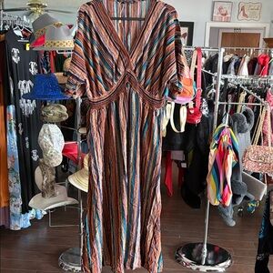 BloomChic Vibrant Striped Maxi Dress
